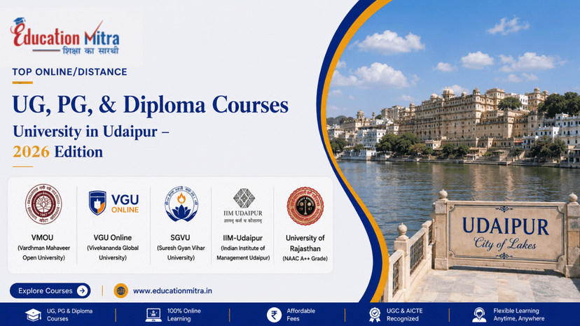 Top ODL & Online University in Udaipur for UG, PG & Diploma Courses