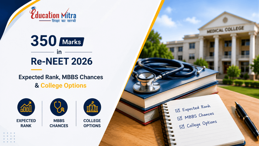 350 Marks in Re-NEET 2026: Expected Rank, MBBS Chances & College Options